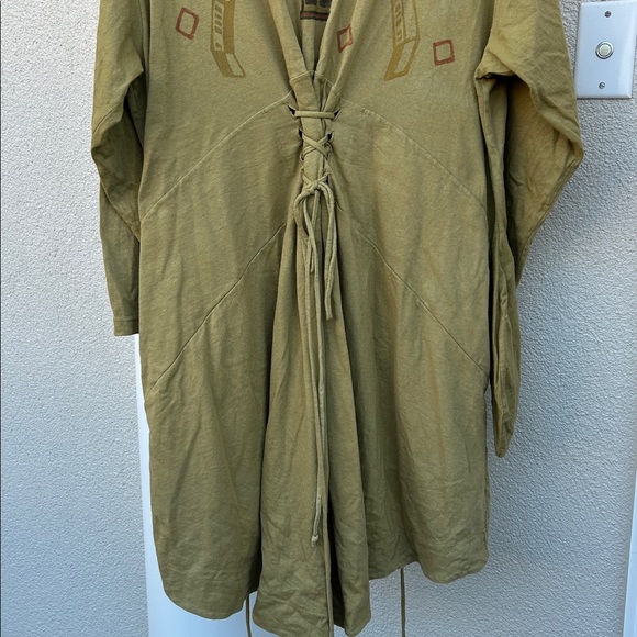 Vintage 90’s BLUE FISH Organic Cotton Hand Painted Button-Up Boho Jacket - Picture 9 of 15